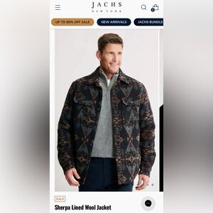 Jachs Sherpa Lined Wool Jacket in Aztec Print